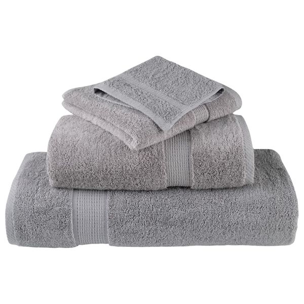 vidaXL Serviettes de toilette premium SOLUND 10 pi&egrave;ces Gris 30 x 30 cm 600 g/m&sup2;