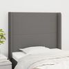 vidaXL T&ecirc;te de lit avec oreilles Gris fonc&eacute; 103x16x118/128 cm Tissu