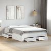 vidaXL Cadre de lit avec tiroirs sans matelas blanc 135x190 cm