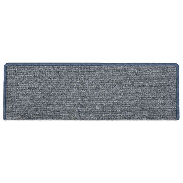 vidaXL Tapis d'escalier 30 pièces 65 x 21 x 4 cm Gris clair et bleu Bord rectangulaire