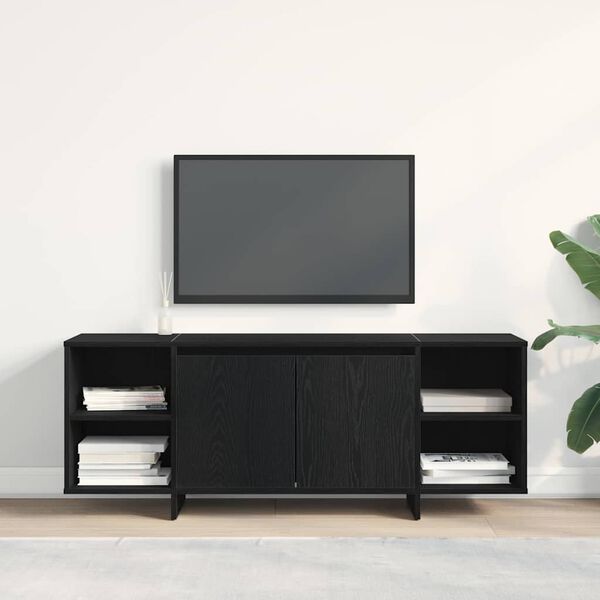 vidaXL Meuble TV Ch&ecirc;ne noir 120 x 30 x 40,5 cm Bois d'ing&eacute;nierie