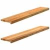 vidaXL Appuis de fen&ecirc;tre 2 pcs marron clair bois de ch&ecirc;ne massif