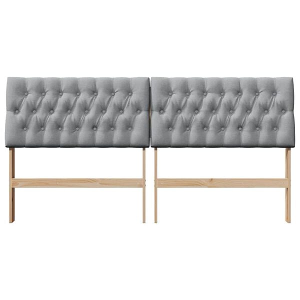 vidaXL Tête de lit capitonnée Gris clair 180 cm Pin massif