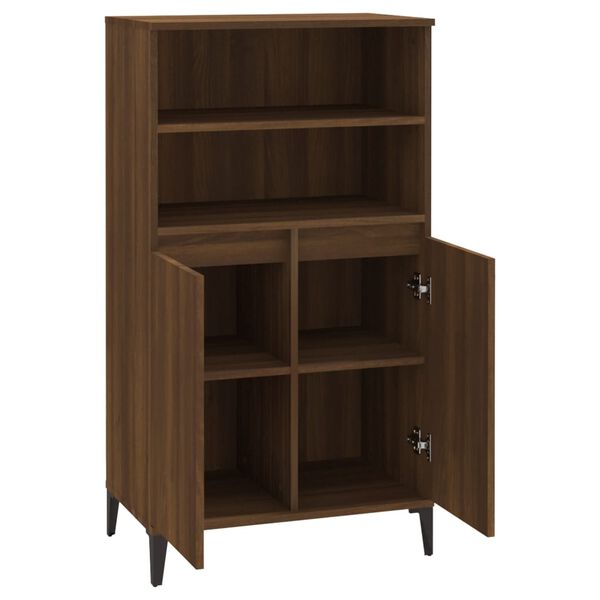 vidaXL Buffet haut Chêne marron 60x36x110 cm Bois d'ingénierie