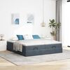VidaXL Cadre de lit ottoman avec matelas gris foncé 160x200cm velours