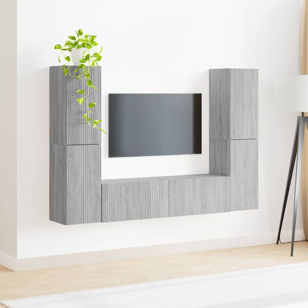 vidaXL Ensemble meuble TV 6 pcs Gris Sonoma Bois d'ing&eacute;nierie