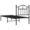 vidaXL Cadre de lit m&eacute;tal sans matelas avec t&ecirc;te de lit noir 75x190 cm