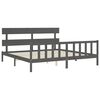 vidaXL Cadre de lit sans matelas gris 200x200 cm bois massif de pin