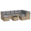 vidaXL Salon de jardin avec coussins 10 pcs beige r&eacute;sine tress&eacute;e