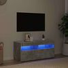 vidaXL Meuble TV avec lumi&egrave;res LED gris b&eacute;ton 90x35x40 cm