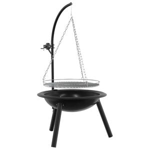 vidaXL Brasero avec grille de cuisson r&eacute;glable ⌀55,5 x 107,5 cm Acier