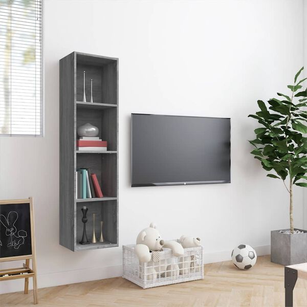 vidaXL Bibliothèque/Meuble TV Sonoma gris 143x30x36cm Bois ingénierie