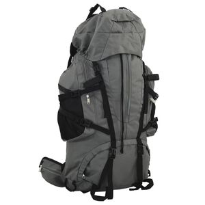 vidaXL Sac &agrave; dos de randonn&eacute;e gris 60 L tissu oxford