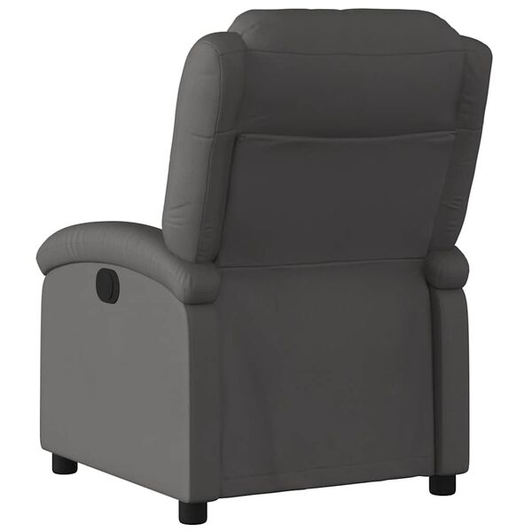 vidaXL Fauteuil inclinable gris cuir véritable