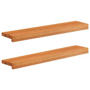 vidaXL Appuis de fen&ecirc;tre 2 pc Marron Clair 70 x 15 x 2 cm