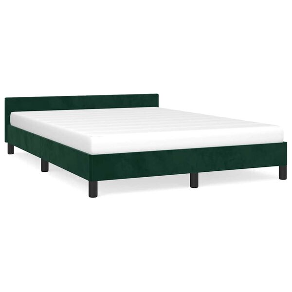 vidaXL Cadre de lit sans matelas vert fonc&eacute; 140x200 cm velours