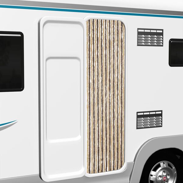 vidaXL Rideau anti-mouches marron fonc&eacute; et beige 56x200 cm chenille