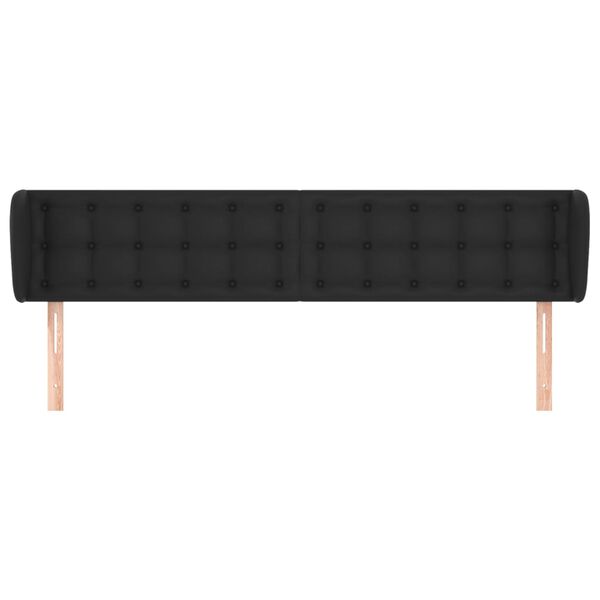 vidaXL T&ecirc;te de lit avec oreilles Noir 203x23x78/88 cm Similicuir