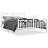 vidaXL Cadre de lit m&eacute;tal sans matelas et pied de lit blanc 140x190 cm