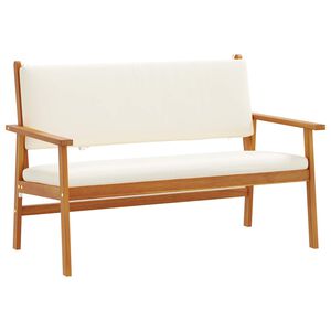 vidaXL Banc de jardin avec coussin Blanc cr&egrave;me Bois d'Acacia Massif