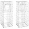 vidaXL Poteaux &agrave; panier de gabion 2 pcs 40x40x100 cm Fer