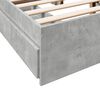 vidaXL Cadre de lit avec tiroirs sans matelas gris b&eacute;ton 135x190 cm