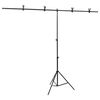 vidaXL Support de fond en forme de T Noir 201x60x(70-200) cm