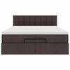 vidaXL Lit ottoman avec matelas et LED marron foncé 140x190 cm tissu