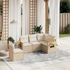 vidaXL Salon de jardin avec coussins 5 pcs beige r&eacute;sine tress&eacute;e