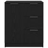 vidaXL Buffet avec tiroir Ch&ecirc;ne noir 60 x 30 x 70 cm Bois d'ing&eacute;nierie