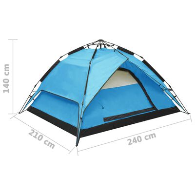 vidaXL Tente de camping escamotable 2-3 personnes 240x210x140 cm Bleu