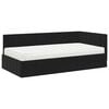 vidaXL Cadre de lit d'angle avec matelas 2 pcs Noir Velours