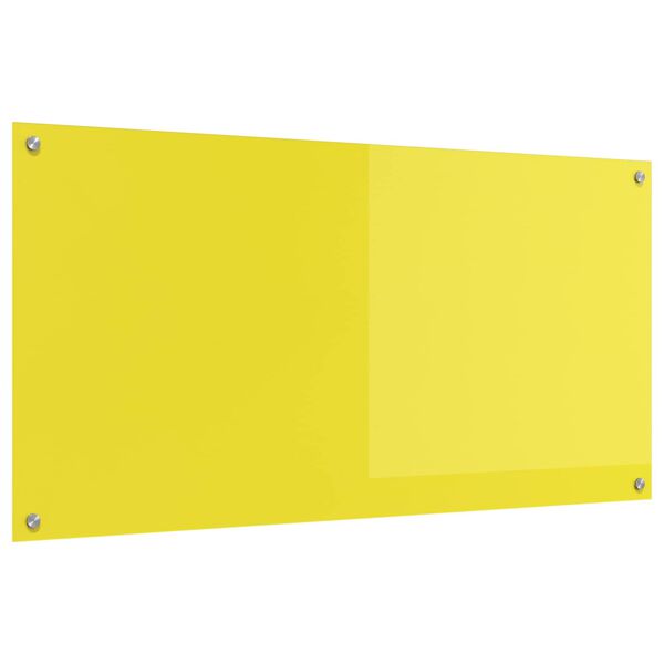 vidaXL Cr&eacute;dence de cuisine Jaune 120 x 60 cm verre tremp&eacute;