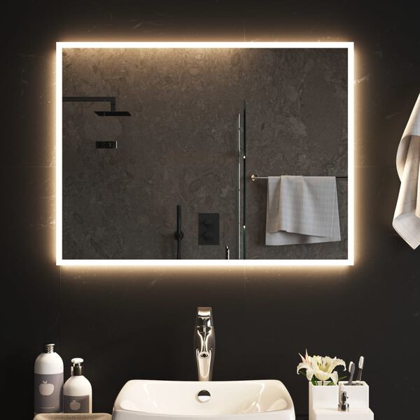 vidaXL Miroir de salle de bain &agrave; LED 80x60 cm