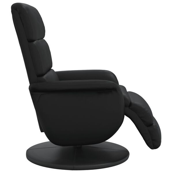 vidaXL Fauteuil inclinable avec repose-pieds noir similicuir