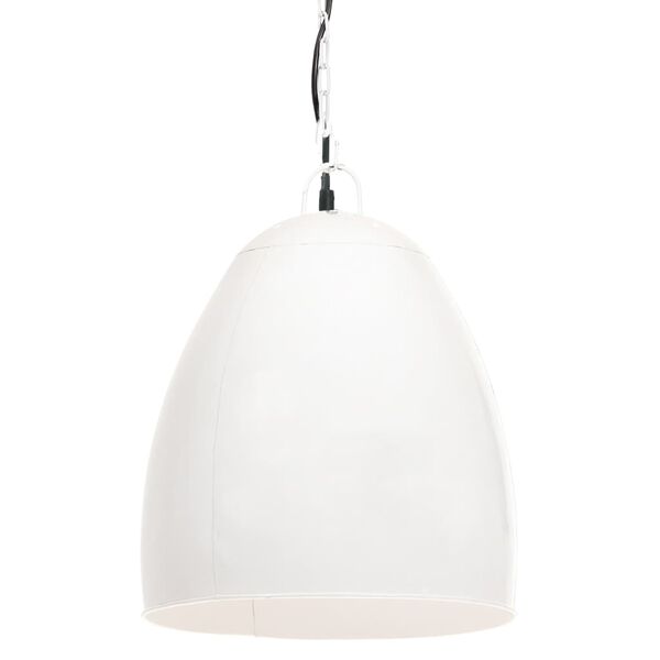 vidaXL Lampe suspendue industrielle 25 W Blanc Rond 42 cm E27