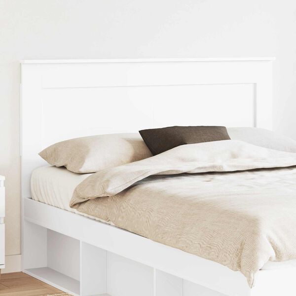 vidaXL T&ecirc;te de lit avec t&ecirc;te de lit Blanc 140 cm Bois d'ing&eacute;nierie