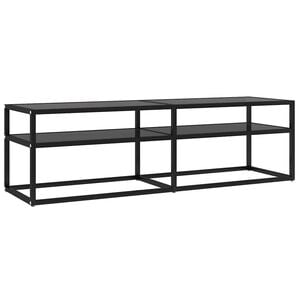 vidaXL Meuble TV Noir 140x40x40,5 cm Verre tremp&eacute;