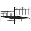 vidaXL Cadre de lit métal sans matelas avec pied de lit noir 100x190cm