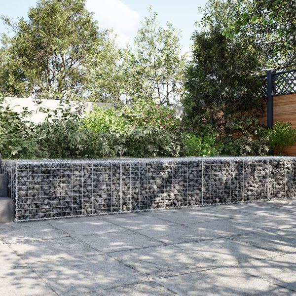 vidaXL Panier gabion avec couvercle 300x100x50 cm fer galvanis&eacute;