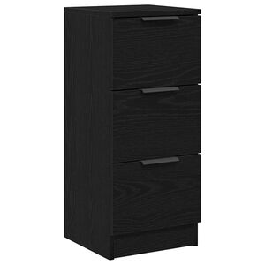 vidaXL Buffet avec tiroir Ch&ecirc;ne noir 30 x 30 x 70 cm Bois d'ing&eacute;nierie
