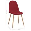 vidaXL Chaises &agrave; manger lot de 4 rouge bordeaux tissu