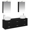 vidaXL Ensemble de mobilier de salle de bain 5 pc Ch&ecirc;ne noir