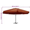 vidaXL Parasol de jardin avec m&acirc;t en aluminium 600 cm terre cuite