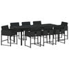 vidaXL Ensemble de salle &agrave; manger pour jardin 9 pc Noir polyrotin