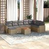 vidaXL Salon de jardin avec coussins 9pcs m&eacute;lange beige r&eacute;sine tress&eacute;e