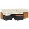 vidaXL Salon de jardin 7 pcs avec coussins noir r&eacute;sine tress&eacute;e
