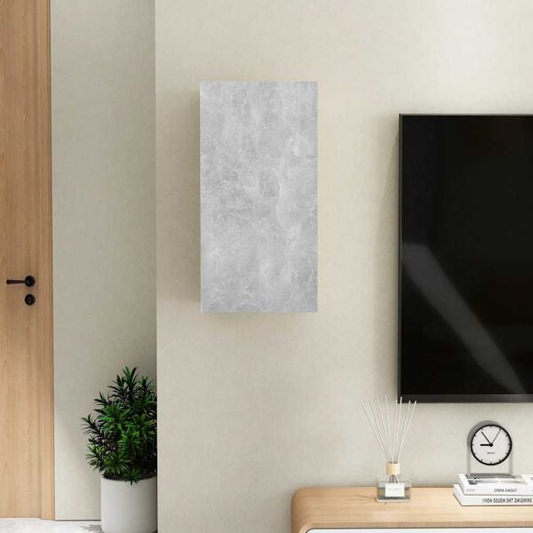 vidaXL Meuble TV Gris b&eacute;ton 30,5x30x60 cm Bois d&rsquo;ing&eacute;nierie