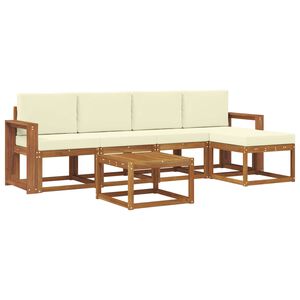 vidaXL Ensemble de canap&eacute;s d'ext&eacute;rieur 6 pcs Naturel et Cr&egrave;me