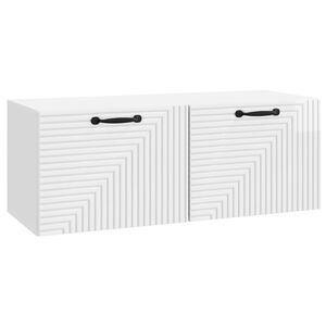 vidaXL Meuble TV mural Montage mural Blanc brillant 78,5 x 31 x 30 cm